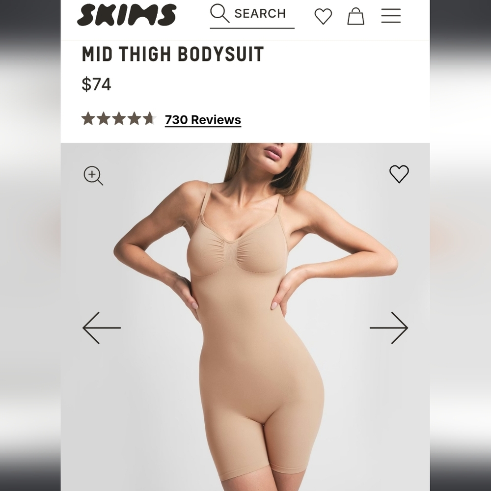 SKIMS Mid-Thigh Bodysuit Shaper in Beige